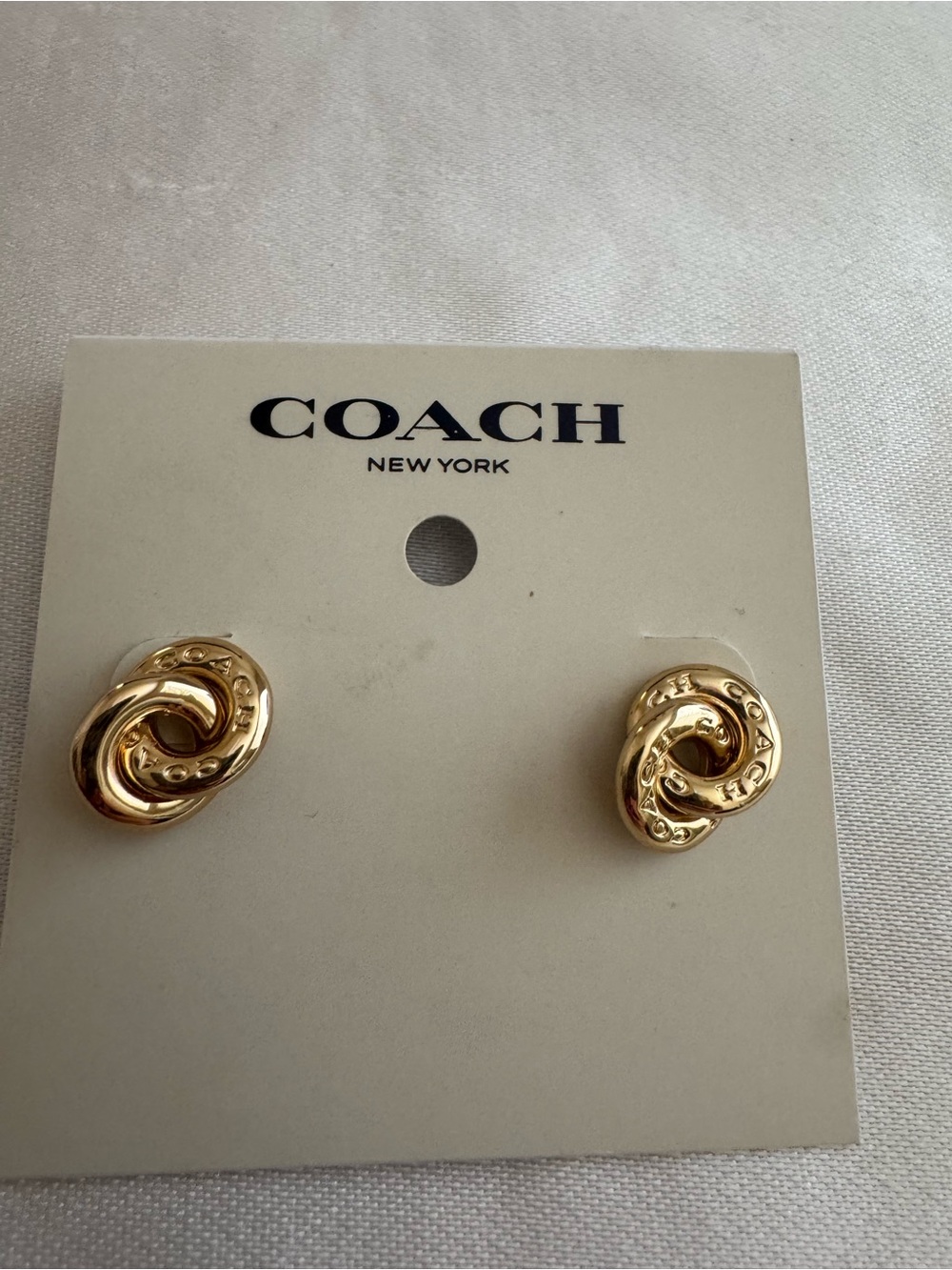 Coach Gold Knot Stud Earrings